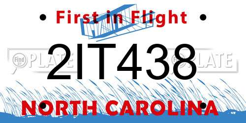 2IT438 North Carolina License Plate
