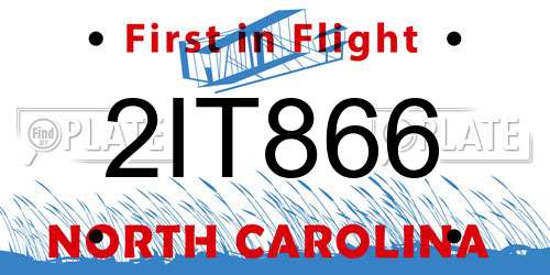 2IT866 North Carolina License Plate