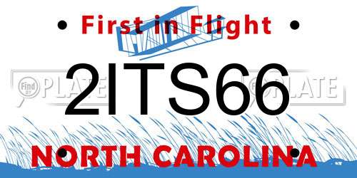 2ITS66 North Carolina License Plate