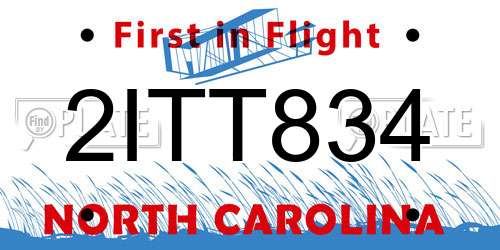 2ITT834 North Carolina License Plate