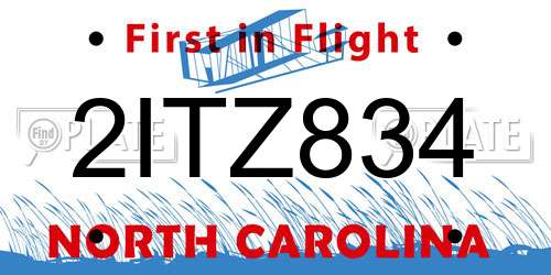 2ITZ834 North Carolina License Plate