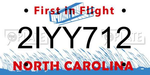 2IYY712 North Carolina License Plate