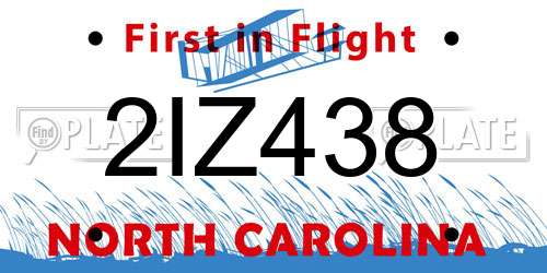 2IZ438 North Carolina License Plate