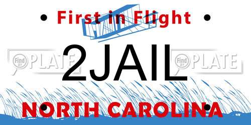2JAIL North Carolina License Plate