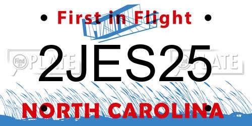 2JES25 North Carolina License Plate