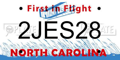 2JES28 North Carolina License Plate