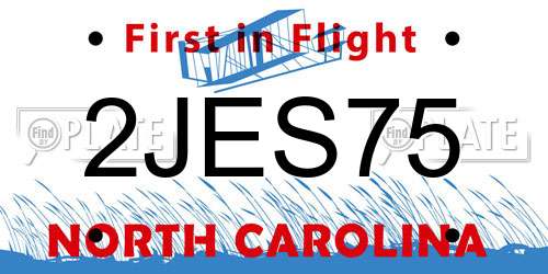 2JES75 North Carolina License Plate