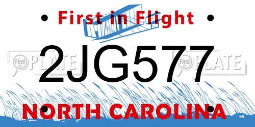 2JG577 North Carolina License Plate