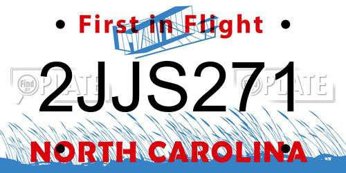 2JJS271 North Carolina License Plate