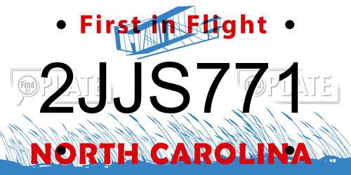 2JJS771 North Carolina License Plate