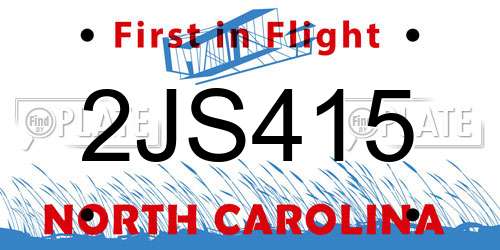 2JS415 North Carolina License Plate