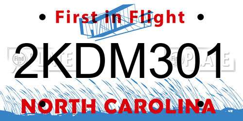 2KDM301 North Carolina License Plate