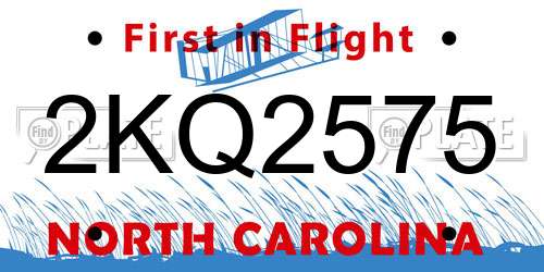 2KQ2575 North Carolina License Plate