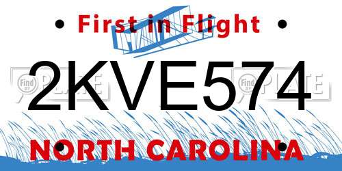 2KVE574 North Carolina License Plate