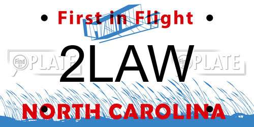 2LAW North Carolina License Plate