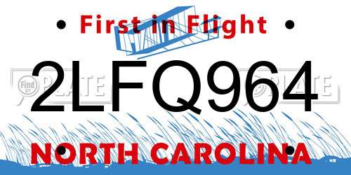2LFQ964 North Carolina License Plate