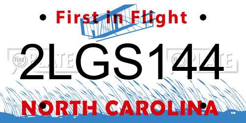 2LGS144 North Carolina License Plate