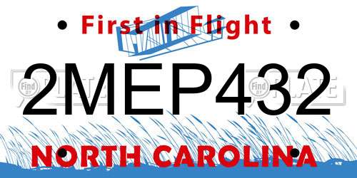 2MEP432 North Carolina License Plate