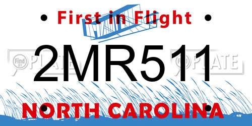 2MR511 North Carolina License Plate