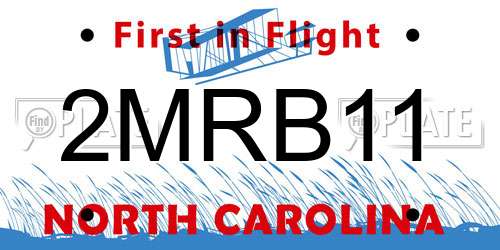 2MRB11 North Carolina License Plate