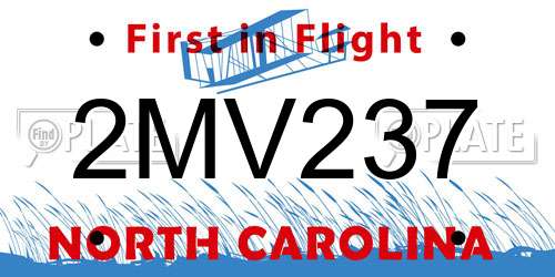 2MV237 North Carolina License Plate