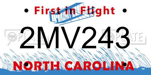 2MV243 North Carolina License Plate