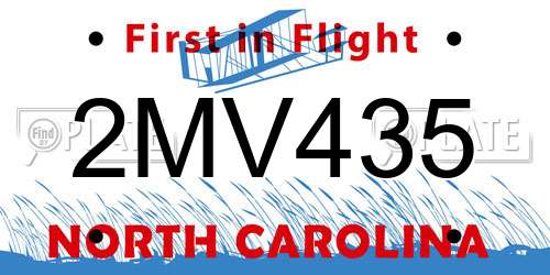 2MV435 North Carolina License Plate