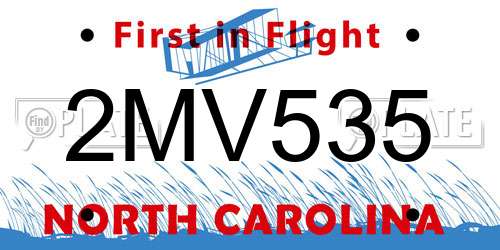 2MV535 North Carolina License Plate