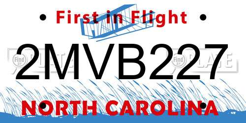 2MVB227 North Carolina License Plate