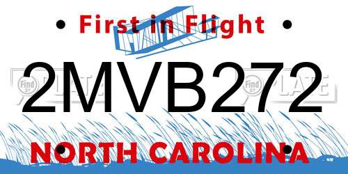 2MVB272 North Carolina License Plate