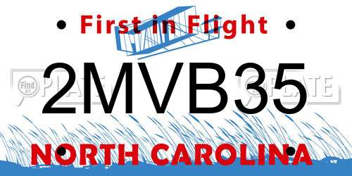 2MVB35 North Carolina License Plate
