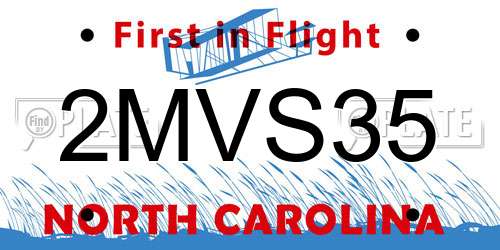 2MVS35 North Carolina License Plate