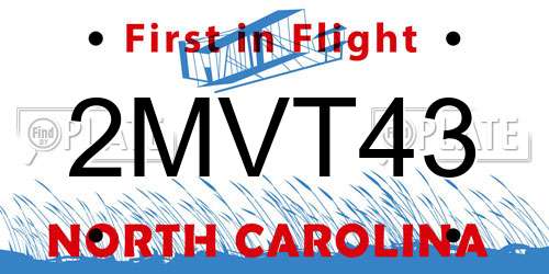 2MVT43 North Carolina License Plate