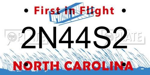 2N44S2 North Carolina License Plate