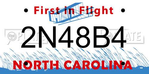 2N48B4 North Carolina License Plate