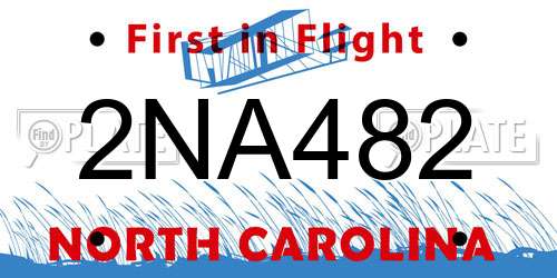2NA482 North Carolina License Plate