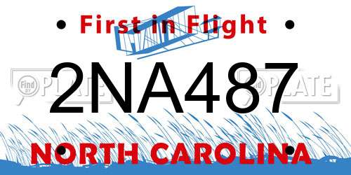 2NA487 North Carolina License Plate