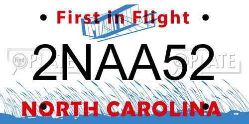 2NAA52 North Carolina License Plate