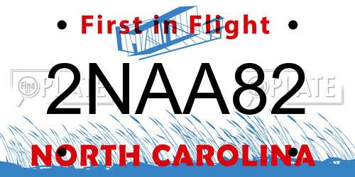 2NAA82 North Carolina License Plate