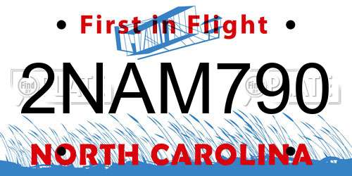 2NAM790 North Carolina License Plate