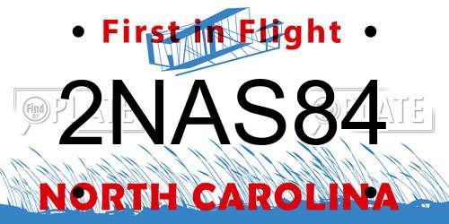 2NAS84 North Carolina License Plate