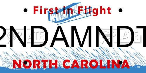 2NDAMNDT North Carolina License Plate