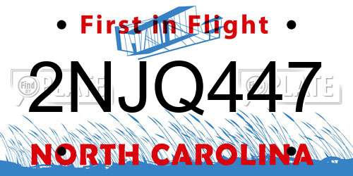2NJQ447 North Carolina License Plate