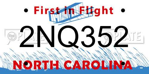 2NQ352 North Carolina License Plate