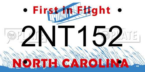 2NT152 North Carolina License Plate