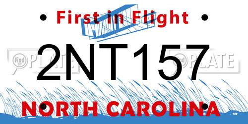 2NT157 North Carolina License Plate
