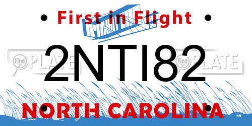 2NTI82 North Carolina License Plate