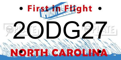 2ODG27 North Carolina License Plate