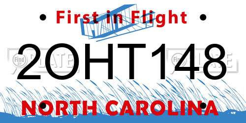 2OHT148 North Carolina License Plate