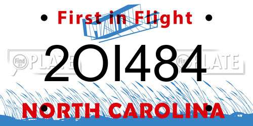 2OI484 North Carolina License Plate